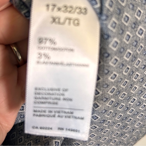 Robert Graham Men’s Large Navy Diamond Patterned Shirt Long sleeve Button up - Picture 9 of 9